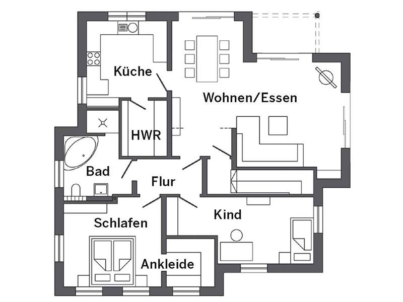 Grundriss Erdgeschoss Haus Schmid von SchwörerHaus