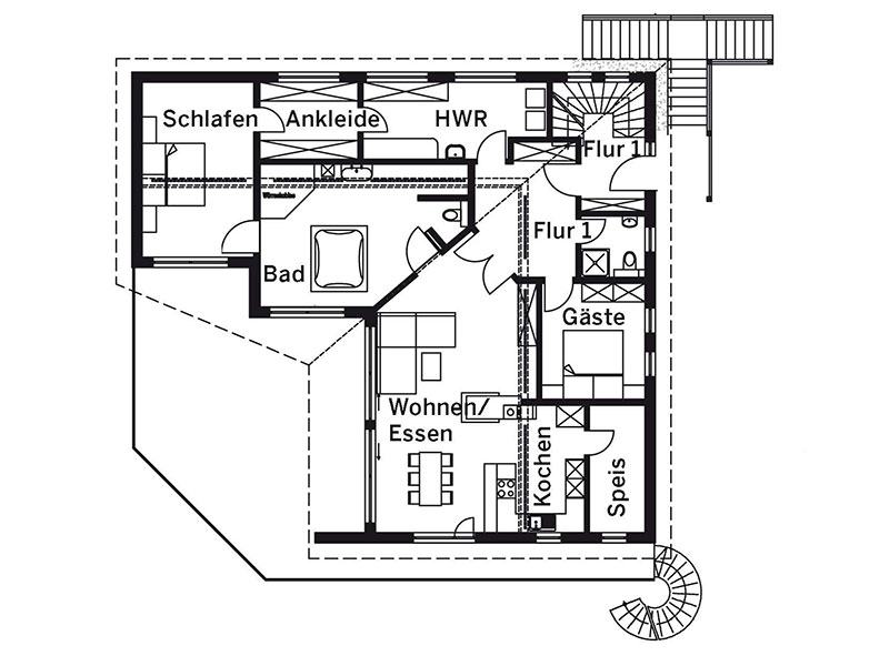 Grundriss Erdgeschoss Haus Langmeyer von Sonnleitner