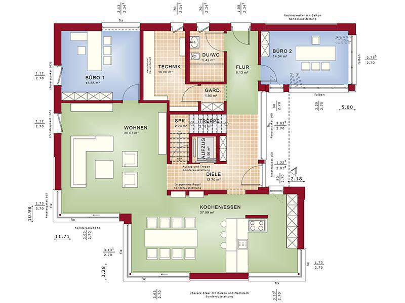 Grundriss Erdgeschoss Concept-M 211 Mannheim (Bien-Zenker)