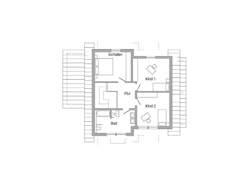 Grundriss Obergeschoss Entwurf E 15-154.1 (SchwörerHaus)