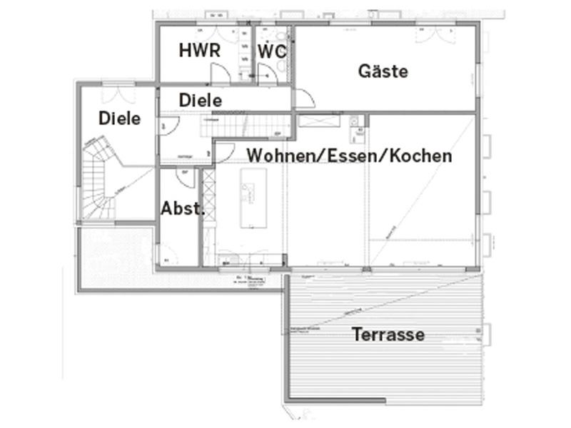Erdgeschoss Entwurf Wünschmann von Fertighaus Weiss