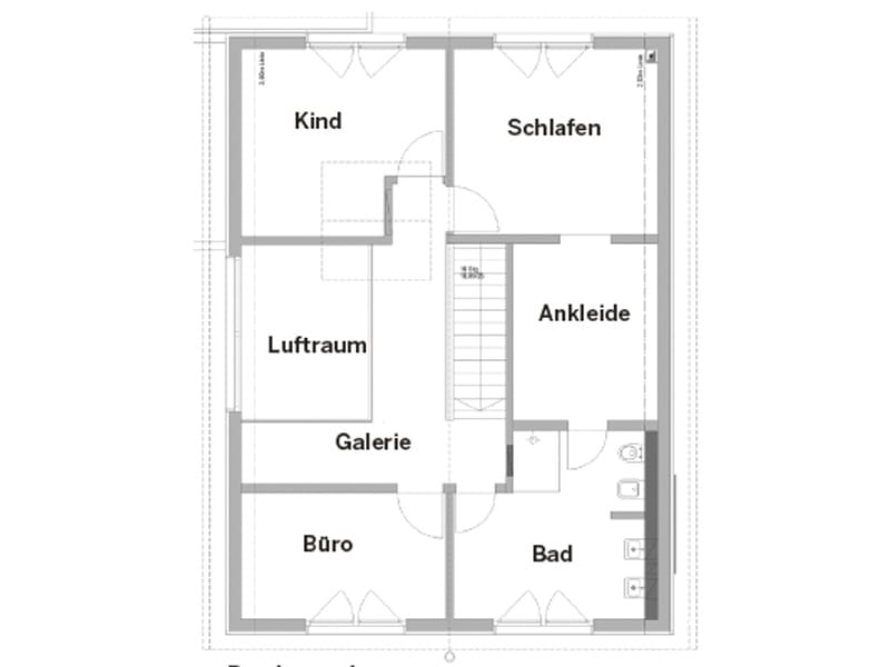 Grundriss Obergeschoss Entwurf Scheidl von Bittermann und Weiss