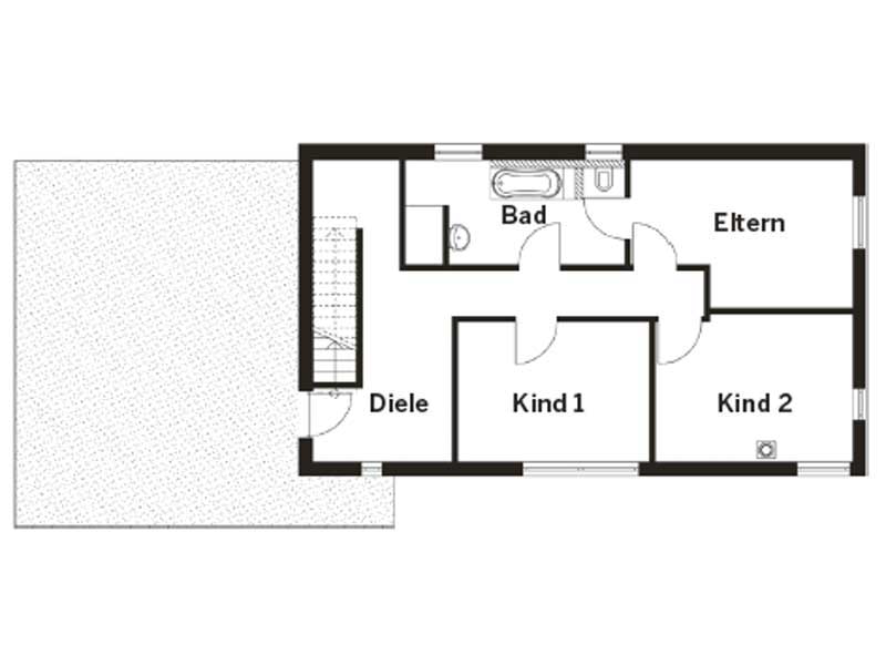 Grundriss Dachgeschoss Entwurf Homestory 322 von Lehner Haus