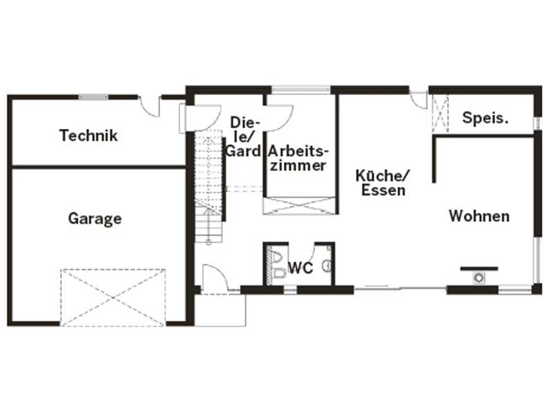 Grundriss Erdgeschoss Entwurf Homestory 322 von Lehner Haus