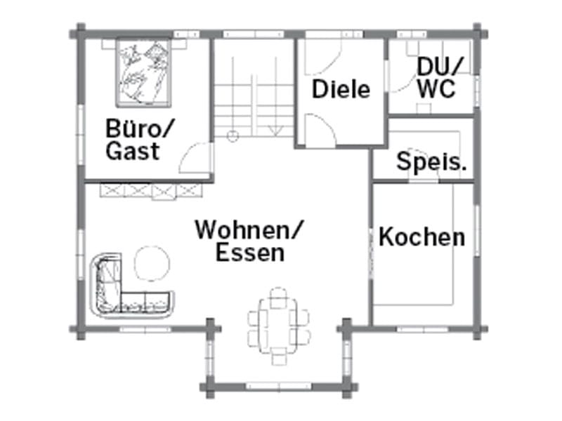 Grundriss Erdgeschoss Entwurf Rosengarten von Rems-Murr