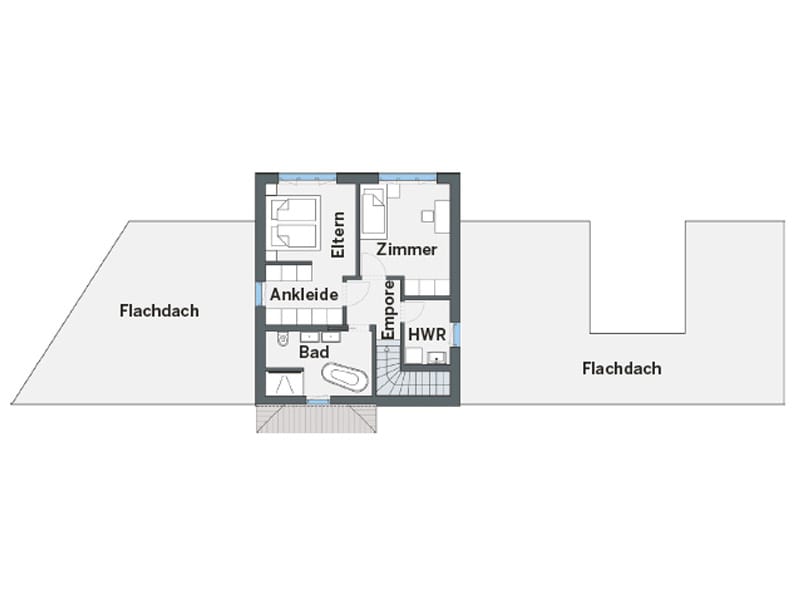 Grundriss Obergeschoss individuelles Kundenhaus Cartier von WeberHaus