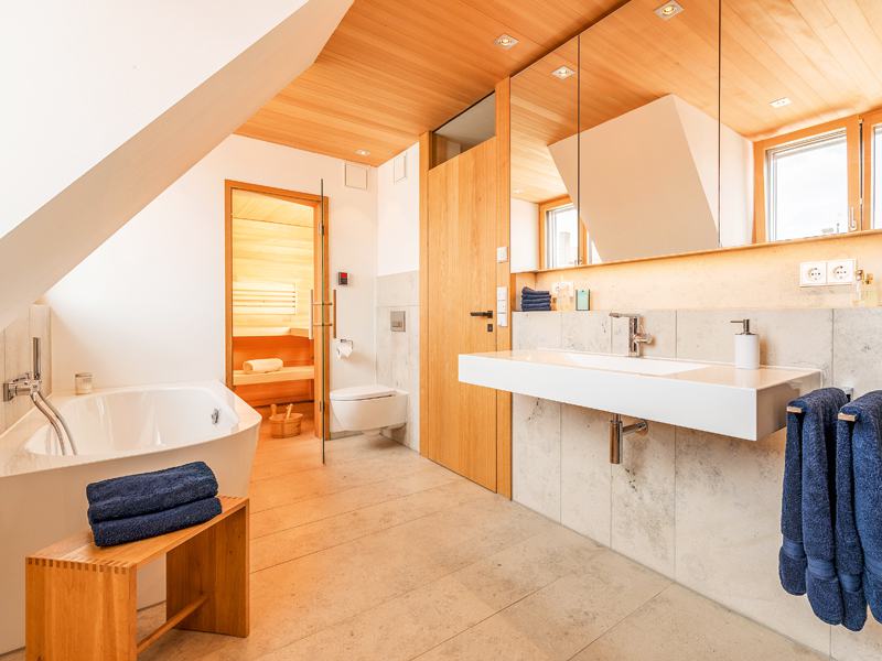 Badezimmer mit Sauna im Entwurf Witt