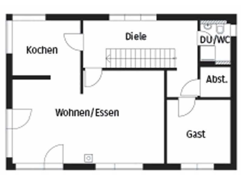 Grundriss Erdgeschoss Homestory 264 von Lehner Haus