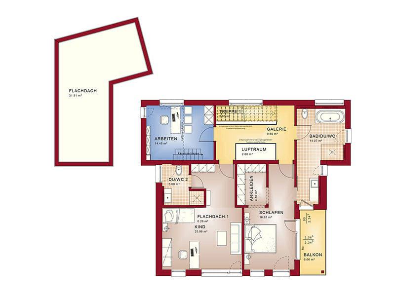 Grundriss Obergeschoss Entwurf Concept-M 198 von Bien-Zenker