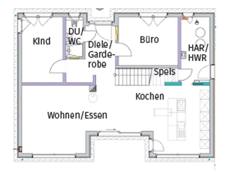 Grundriss Erdgeschoss individueller Entwurf Siemon von Bittermann und Weiss