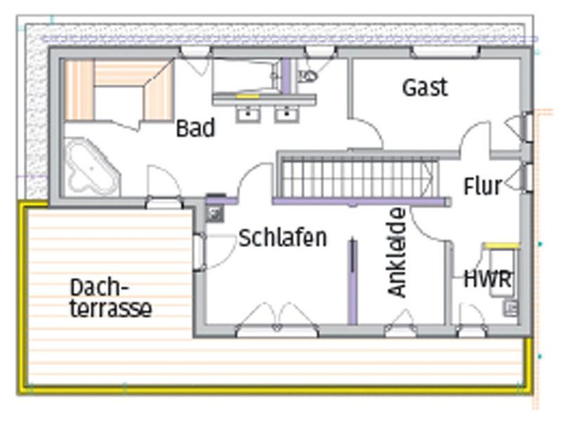 Grundriss Obergeschoss individueller Entwurf Siemon von Bittermann und Weiss