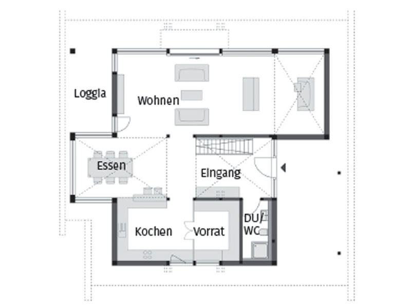 Grundriss Erdgeschoss Art 3 SOV von Huf Haus