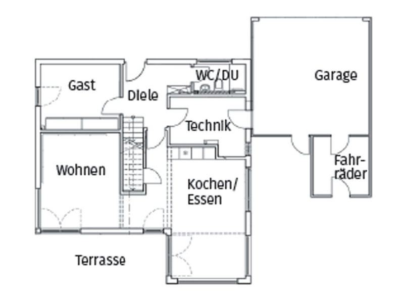 Grundriss Erdgeschoss Homestory 496 von Lehner Haus