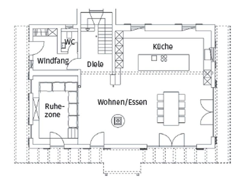 Grundriss Erdgeschoss Haus Alois von Regnauer