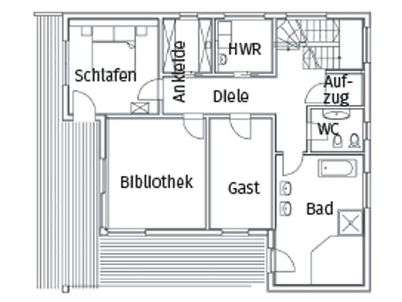Grundriss Obergeschoss Haus Grünwald von Sonnleitner