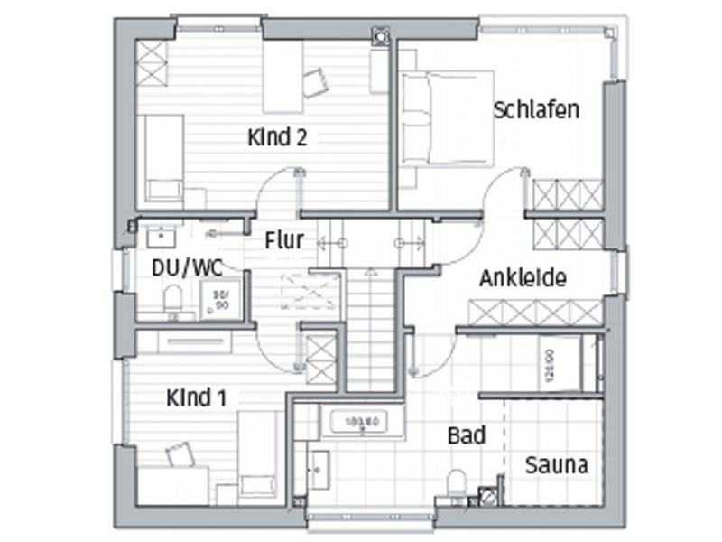 Grundriss Obergeschoss Entwurf Maxime 800 von Viebrockhaus