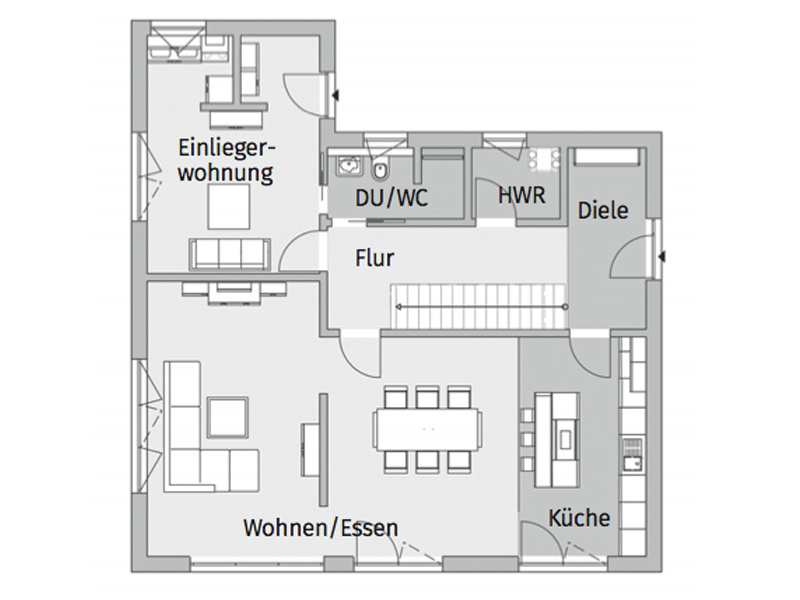 Moderna 202 von Fischer Haus. Grundriss Erdgeschoss