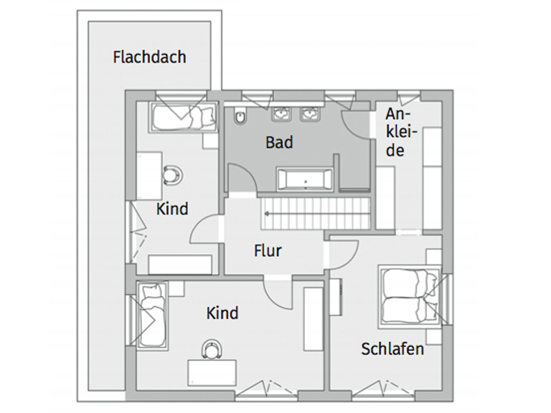 Moderna 202 von Fischer Haus. Grundriss Dachgeschoss