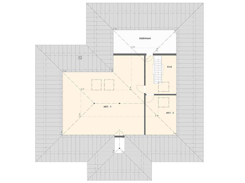 Grundriss Dachgeschoss frei geplant komfortables Wohnen von Fingerhaus