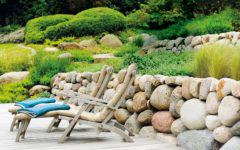 Große Steine für den Garten: Natursteinmauer mit großen, runden Steinen