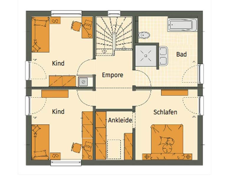 Grundriss Obergeschoss individuelle Planung Mikula von Living Haus