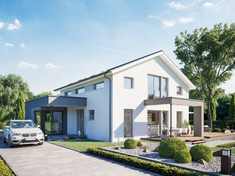 Bien-Zenker Concept-M 169 Musterhaus Fellbach Eingang Terrasse