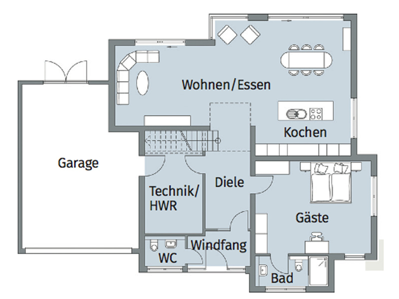 Grundriss Erdgeschoss Haus Ibach von Baumeister-Haus