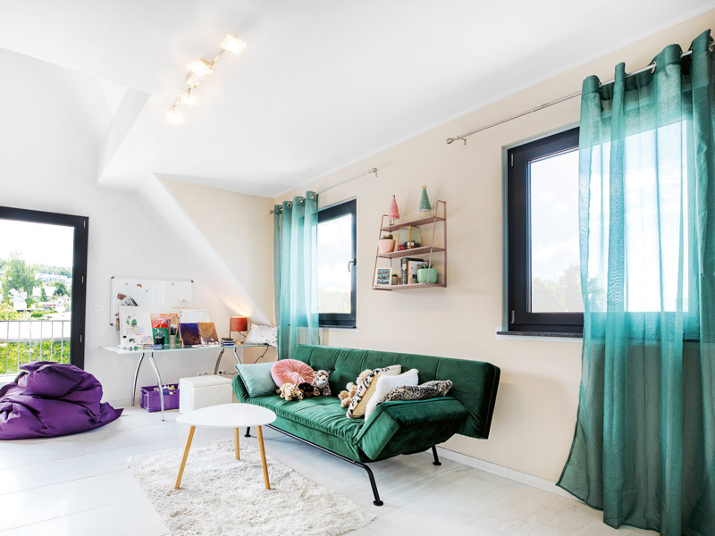 Fingerhut Haus Entwurf Klino Kinderzimmer mit Gaube
