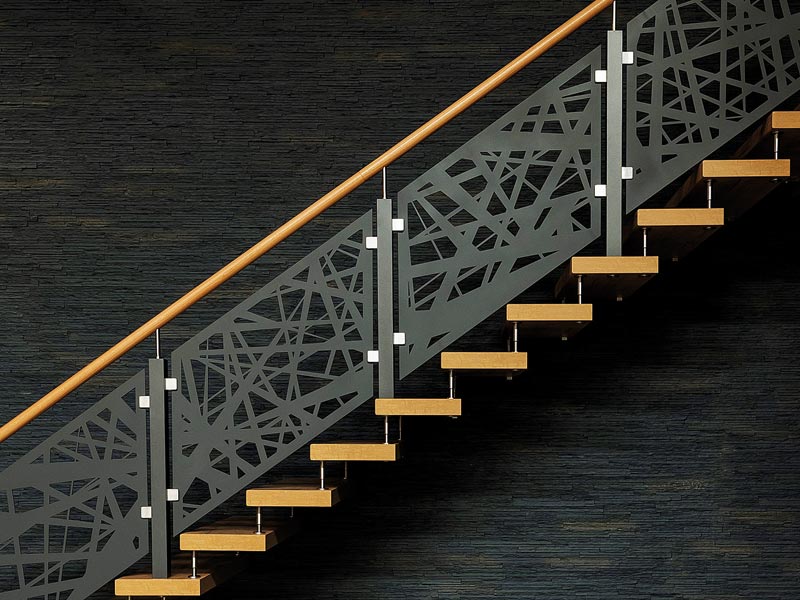 Ideen moderne Treppe mit Geländer aus Aluminium