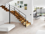 Ideen moderne Treppe aus Holz und Flachstahl im Ziehharmonikaprinzip