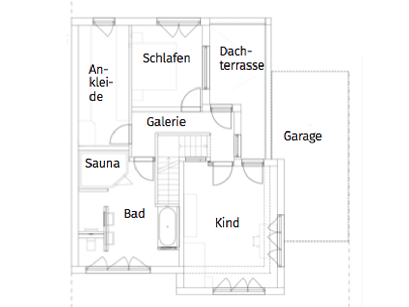 Satteldach modern 164 von Luxhaus Grundriss Obergeschoss