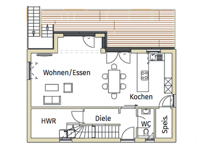 Grundriss Erdgeschoss Entwurf Design 143 von Frammelsberger