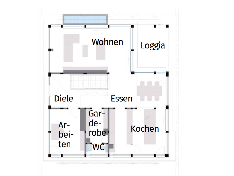 Grundriss Erdgeschoss Art 5 individuell von Huf Haus