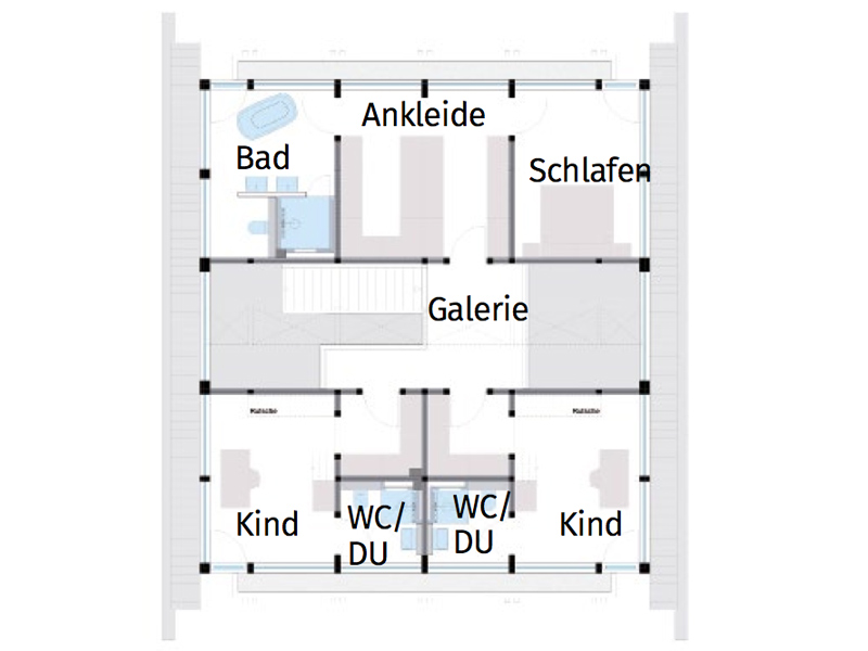 Grundriss Dachgeschoss Art 5 individuell von Huf Haus