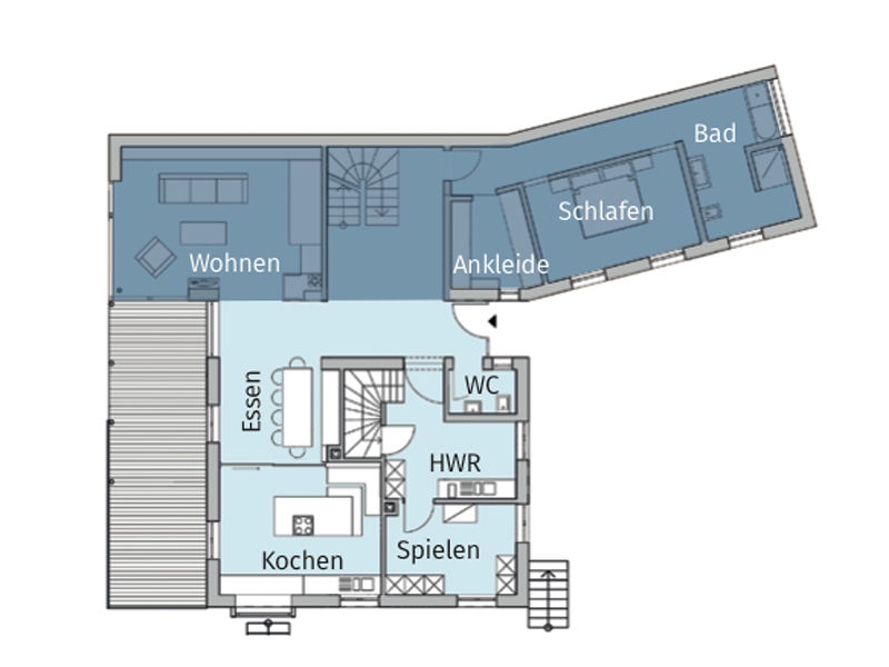 Grundriss Alt- und Neubau von Baufritz