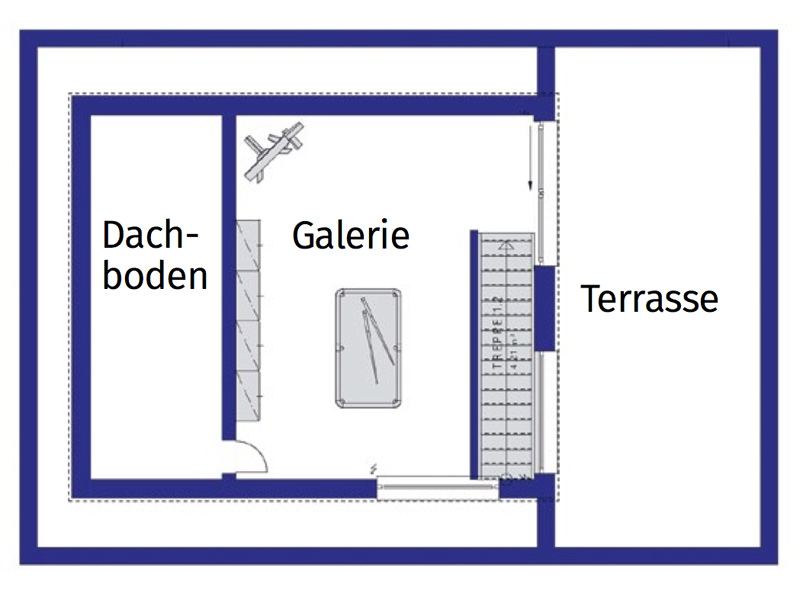 Grundriss Dachgeschiss Kundenhaus Schultze von Bien-Zenker