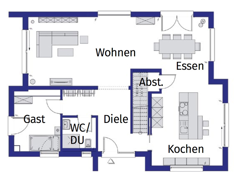 Grundriss Erdgeschiss Kundenhaus Schultze von Bien-Zenker