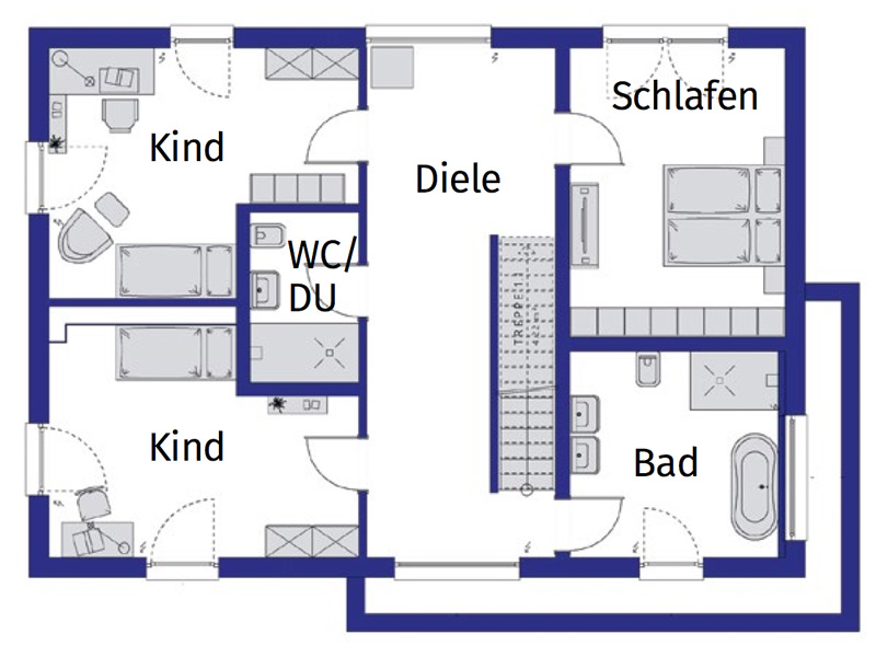 Grundriss Obergeschiss Kundenhaus Schultze von Bien-Zenker