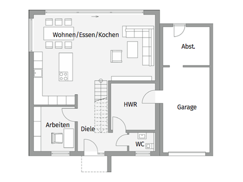 Grundriss Erdgeschoss Haus Hornung von Baumeister Haus