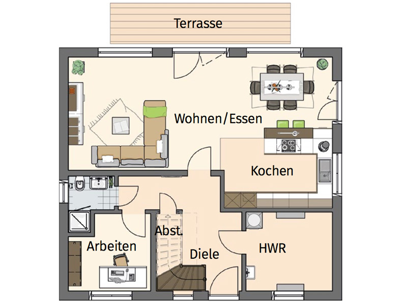 Grundriss Erdgeschoss Entwurf VIO 321 von Fingerhaus