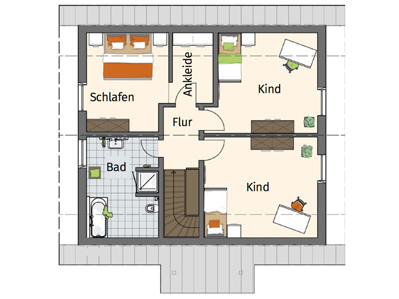 Grundriss Obergeschoss Entwurf VIO 321 von Fingerhaus