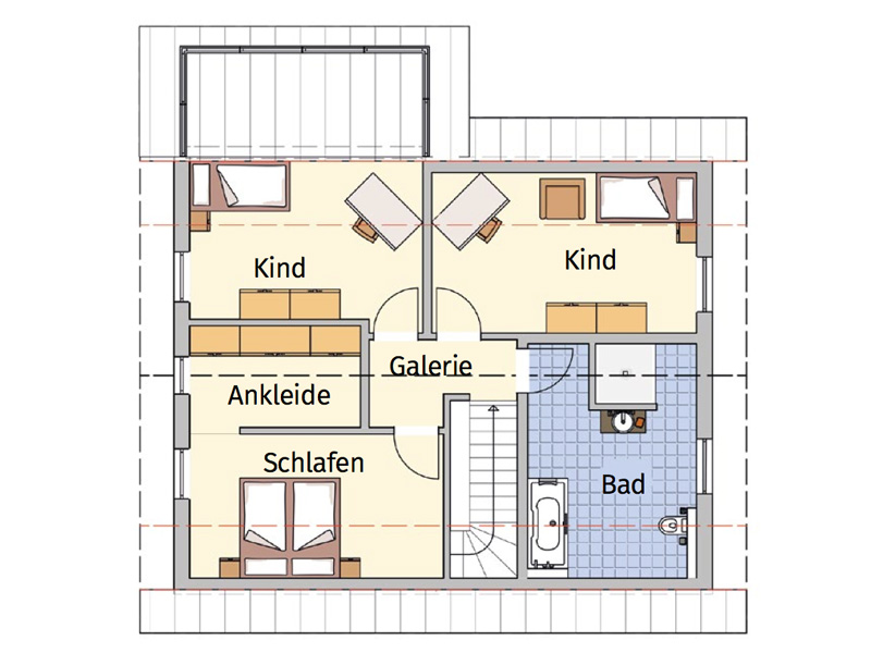 Grundriss Obergeschoss Haus Adeno von Fingerhut Haus