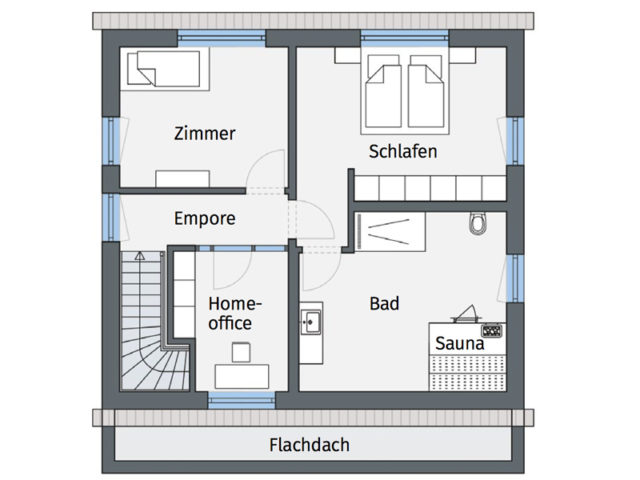 Grundriss Obergeschoss Kundenhaus Ludorf von WeberHaus