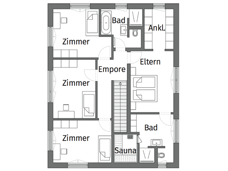 WeberHaus generation 5.5 Grundriss Obergeschoss