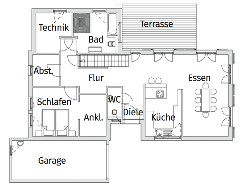 Frammelsberger Holzhaus Design 173 Grundriss Erdgeschoss