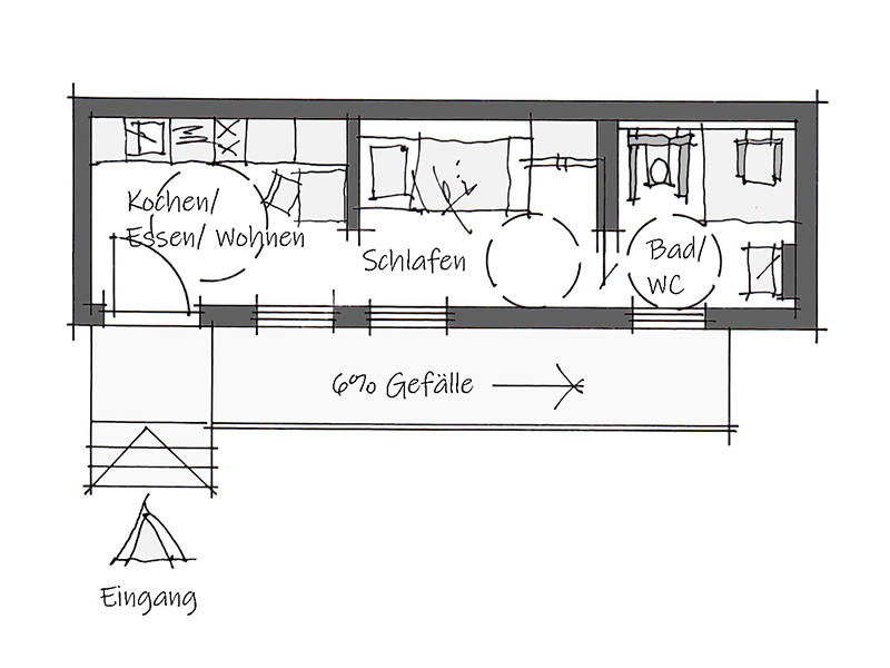 Grundriss Musterhaus Seniorenmodul von Wolf System