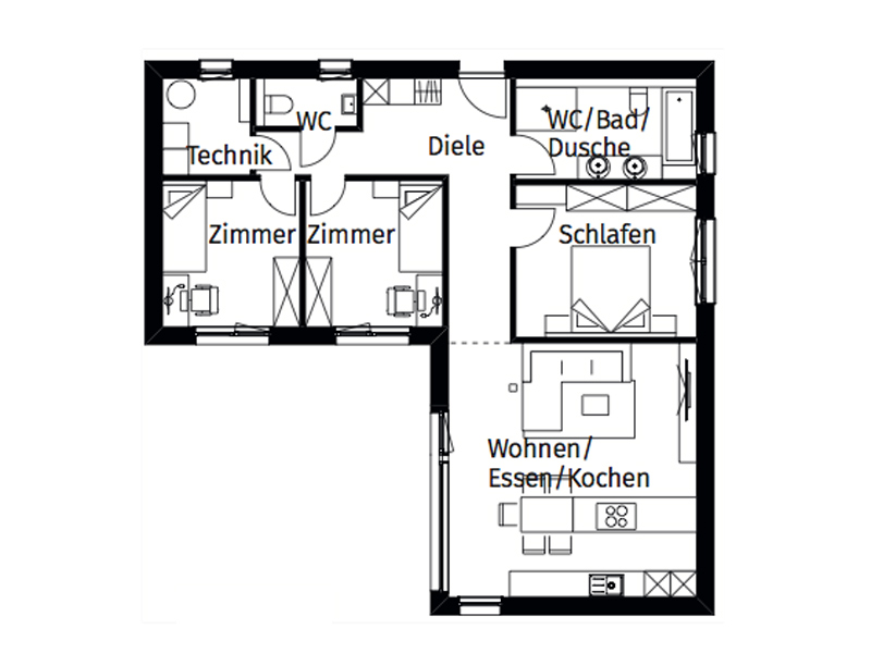 Grundriss Bungalow Haus Raumwunder von Griffnerhaus