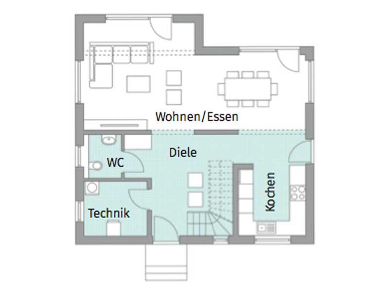 Grundriss Erdgeschoss Entwurf Park 133 Cube von Danwood