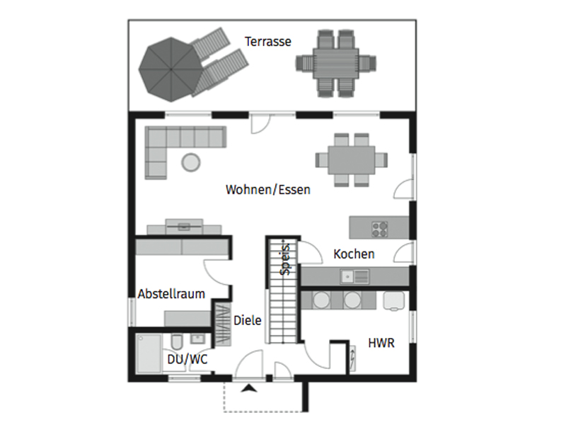 Grundriss Erdgeschoss Modernes Kubushaus von Streif Haus