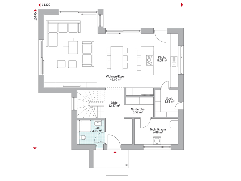 Danwood Point 144S Grundriss Erdgeschoss